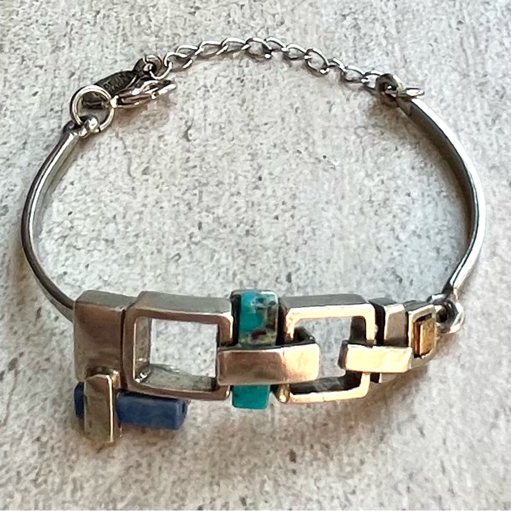 Osmose pewter and stones bracelet by Sonia Ferland